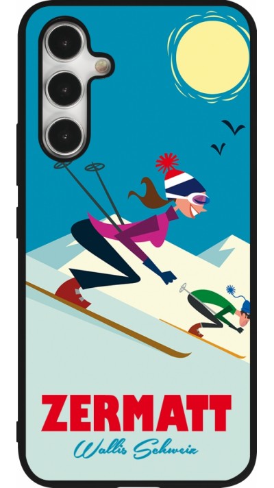 Samsung Galaxy A54 Case Hülle - Silikon schwarz Zermatt Ski Downhill