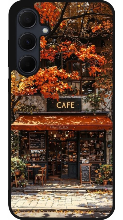 Samsung Galaxy A55 5G Case Hülle - Silikon schwarz Autumn 25 Coffee shop