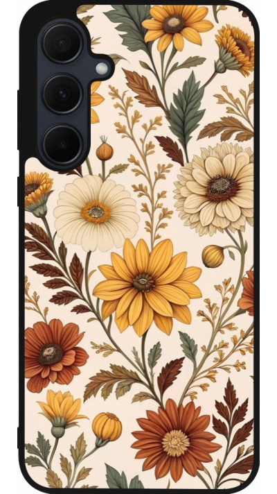 Samsung Galaxy A55 5G Case Hülle - Silikon schwarz Autumn 25 Flower pattern