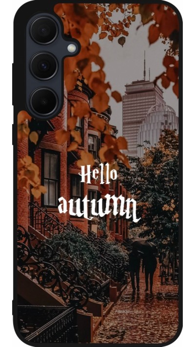 Samsung Galaxy A55 5G Case Hülle - Silikon schwarz Autumn 25 Hello autumn