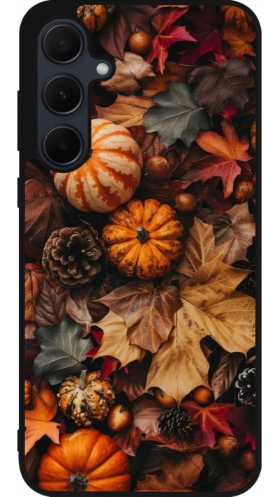 Samsung Galaxy A55 5G Case Hülle - Silikon schwarz Autumn 25 Pumpkin
