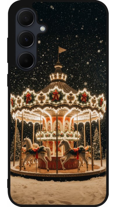 Samsung Galaxy A55 5G Case Hülle - Silikon schwarz Christmas 25 Carousel