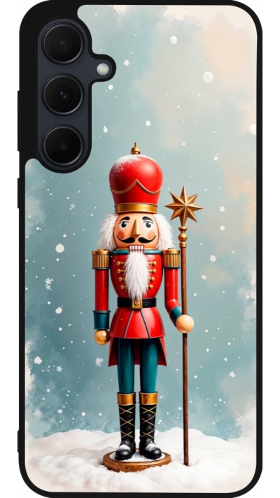 Samsung Galaxy A55 5G Case Hülle - Silikon schwarz Christmas 25 Nutcracker Snow