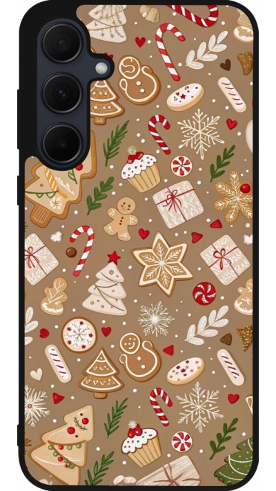 Samsung Galaxy A55 5G Case Hülle - Silikon schwarz Christmas 25 Pattern Ginger Cookie