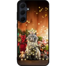 Samsung Galaxy A55 5G Case Hülle - Silikon schwarz Christmas 25 Xmas Cat