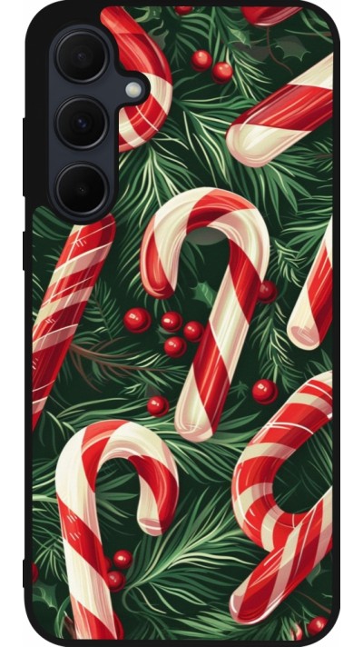 Samsung Galaxy A55 5G Case Hülle - Silikon schwarz Christmas 25 Xmas Stick