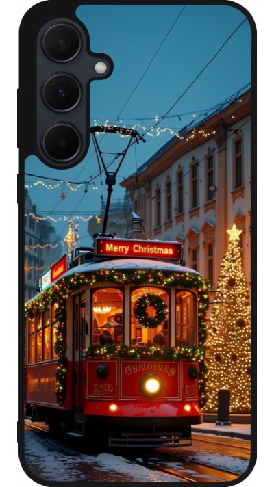Samsung Galaxy A55 5G Case Hülle - Silikon schwarz Christmas 25 Xmas Train