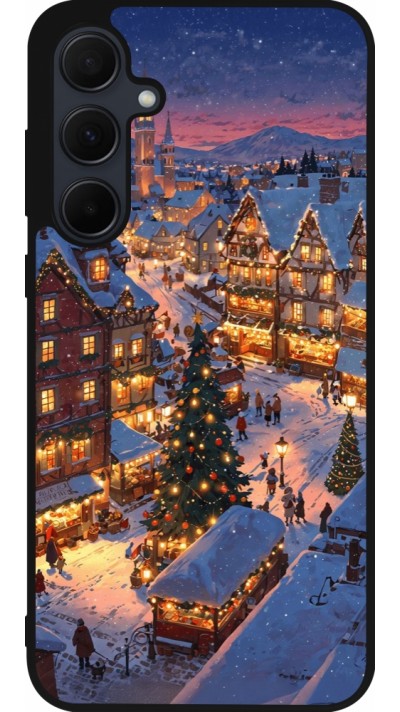 Samsung Galaxy A55 5G Case Hülle - Silikon schwarz Christmas 25 Xmas Village