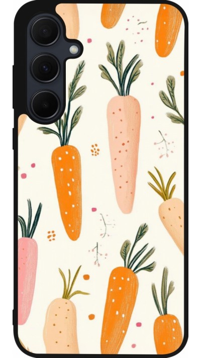 Samsung Galaxy A55 5G Case Hülle - Silikon schwarz Easter 2026 Illustration carrots