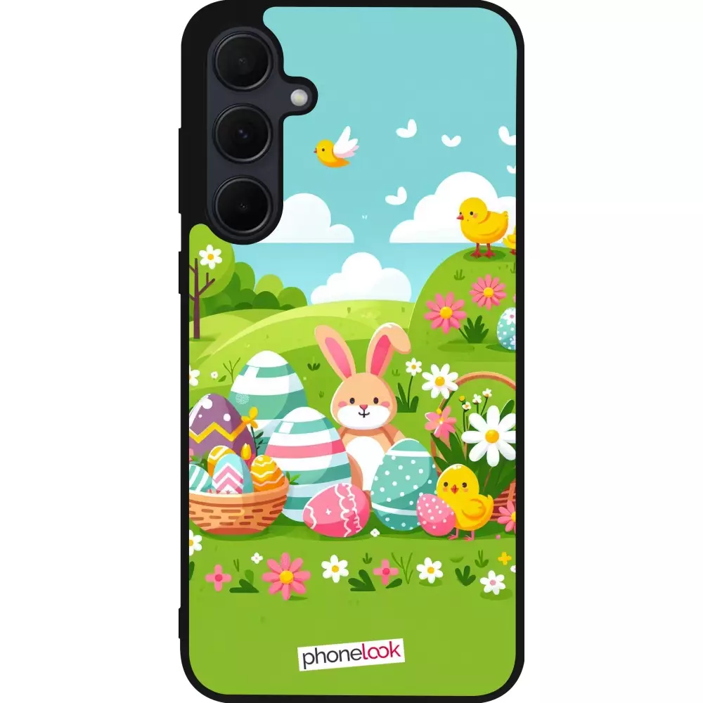 Samsung Galaxy A55 5G Case Hülle - Silikon schwarz Ostern 2025 Gruen