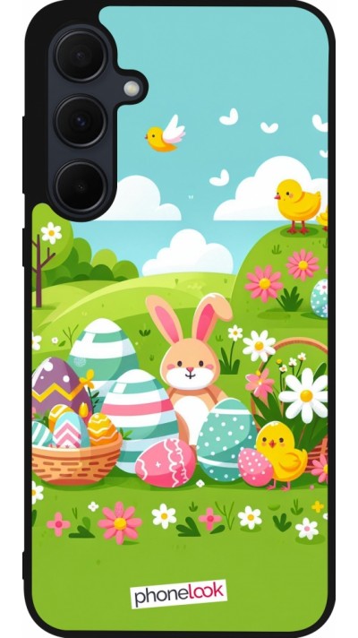 Samsung Galaxy A55 5G Case Hülle - Silikon schwarz Ostern 2025 Gruen