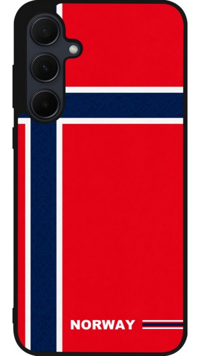 Samsung Galaxy A55 5G Case Hülle - Silikon schwarz Norwegen 2026 personalisierbares Fussballtrikot