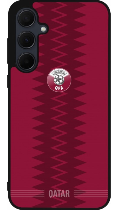 Samsung Galaxy A55 5G Case Hülle - Silikon schwarz Qatar 2026 personalisierbares Fussballtrikot