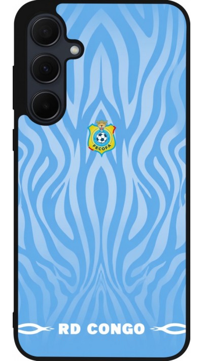 Samsung Galaxy A55 5G Case Hülle - Silikon schwarz Demokratische Republik Kongo 2026 personalisierbares Fussballtrikot