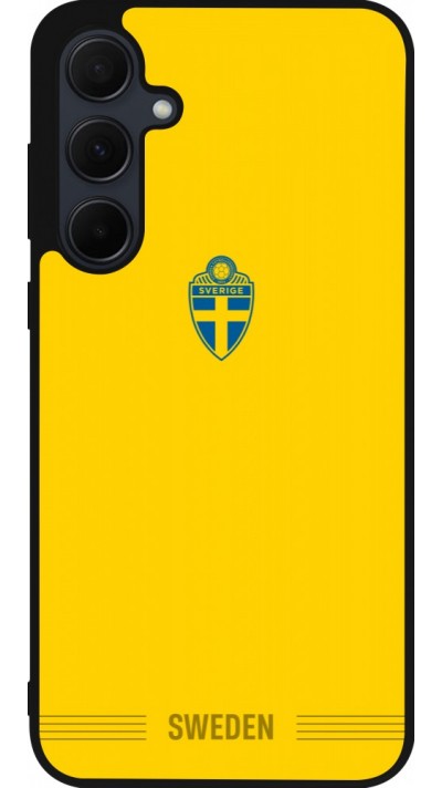 Samsung Galaxy A55 5G Case Hülle - Silikon schwarz Schweden 2026 personalisierbares Fussballtrikot