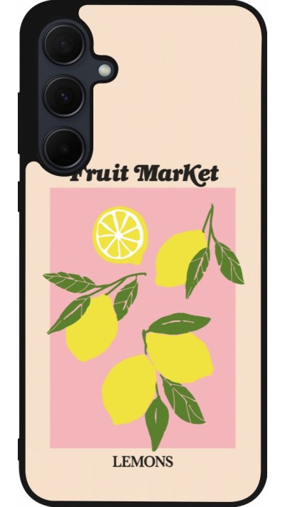 Samsung Galaxy A55 5G Case Hülle - Silikon schwarz Fruit market lemons 2026