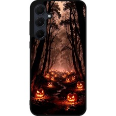 Samsung Galaxy A55 5G Case Hülle - Silikon schwarz Halloween 2025 Road of Terrifying Pumpkins