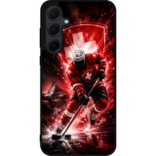 Samsung Galaxy A55 5G Case Hülle - Silikon schwarz Hockey World Championship Player