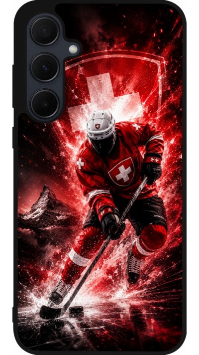 Samsung Galaxy A55 5G Case Hülle - Silikon schwarz Hockey World Championship Player
