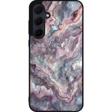 Samsung Galaxy A55 5G Case Hülle - Silikon schwarz Violetter silberner Marmor