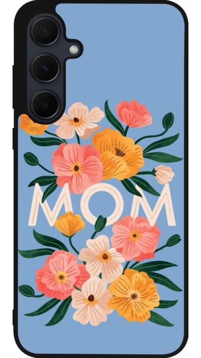 Samsung Galaxy A55 5G Case Hülle - Silikon schwarz Mom 2026 Flowers