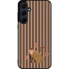 Samsung Galaxy A55 5G Case Hülle - Silikon schwarz Monkey with stripes