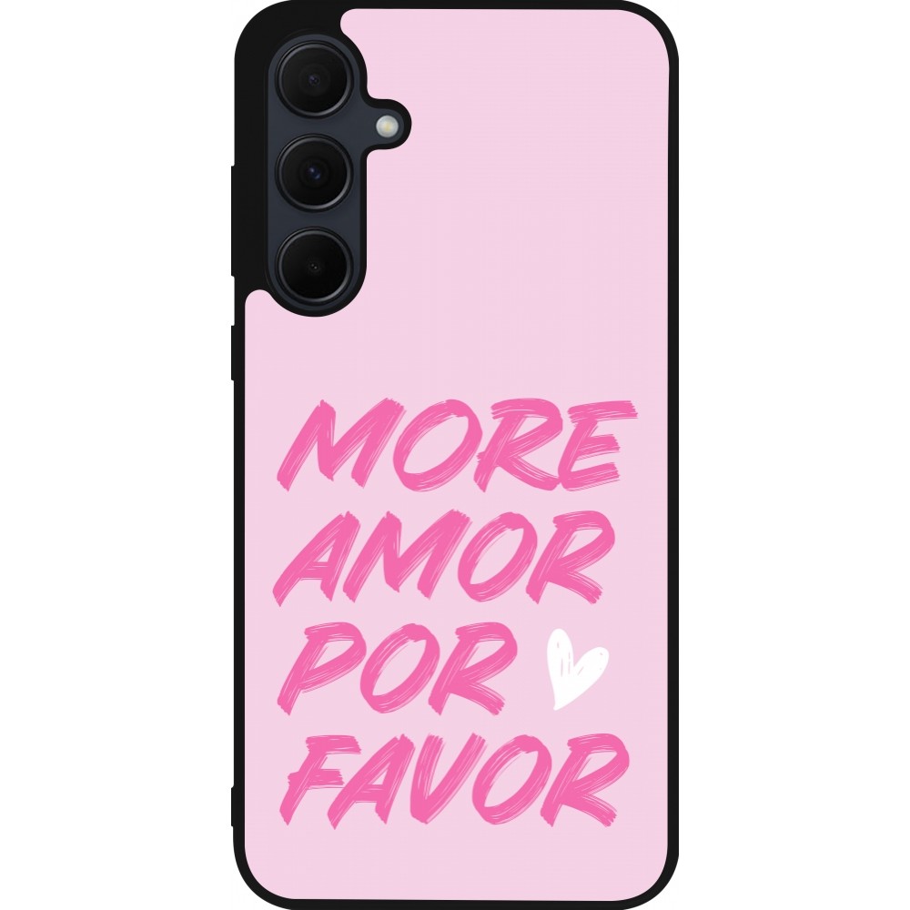 Samsung Galaxy A55 5G Case Hülle - Silikon schwarz More amor porfavor