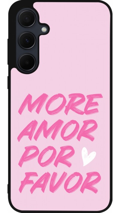 Samsung Galaxy A55 5G Case Hülle - Silikon schwarz More amor porfavor