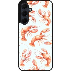 Samsung Galaxy A55 5G Case Hülle - Silikon schwarz Muster von pastellfarbenen Hummern