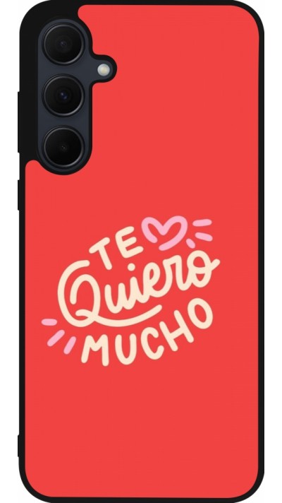 Coque Samsung Galaxy A55 5G - Silicone rigide noir Saint Valentines Day 26 Te quiero mucho