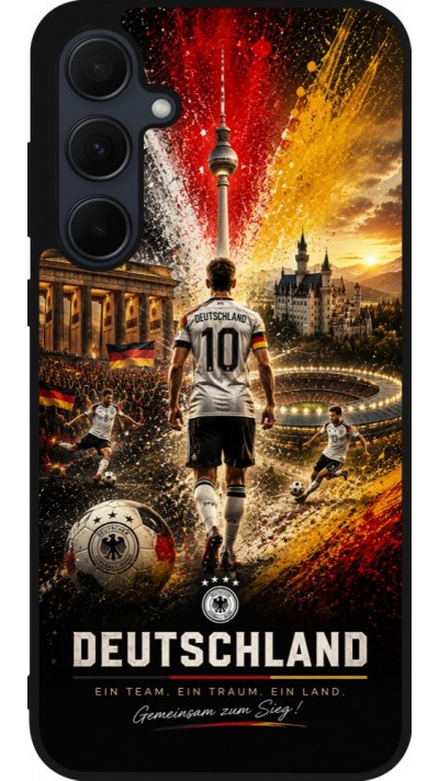 Samsung Galaxy A55 5G Case Hülle - Silikon schwarz Fussball Deutschland splash 2026