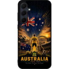 Samsung Galaxy A55 5G Case Hülle - Silikon schwarz Fussball Australien splash 2026
