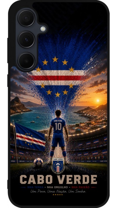 Samsung Galaxy A55 5G Case Hülle - Silikon schwarz Fussball Kap Verde splash 2026