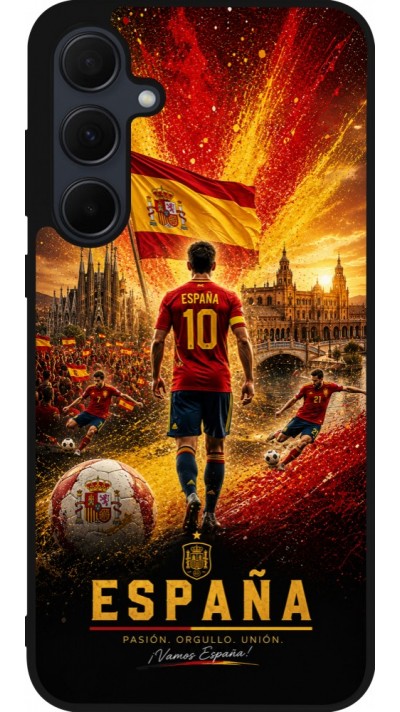 Samsung Galaxy A55 5G Case Hülle - Silikon schwarz Fussball Espanien splash 2026