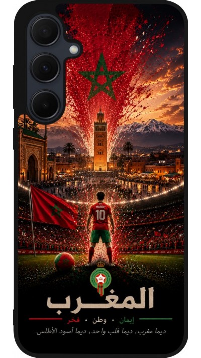 Samsung Galaxy A55 5G Case Hülle - Silikon schwarz Fussball Marokko splash 2026