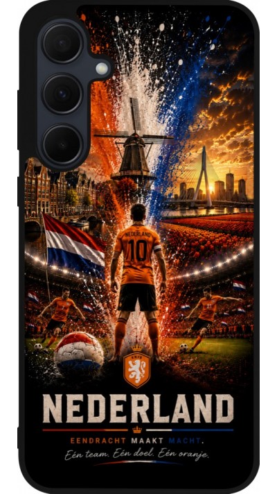 Samsung Galaxy A55 5G Case Hülle - Silikon schwarz Fussball Niederlande splash 2026