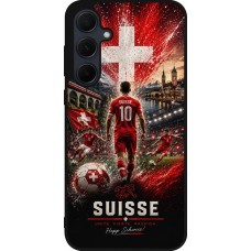Samsung Galaxy A55 5G Case Hülle - Silikon schwarz Fussball Suisse splash 2026