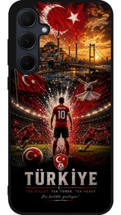 Samsung Galaxy A55 5G Case Hülle - Silikon schwarz Fussball Türkei splash 2026