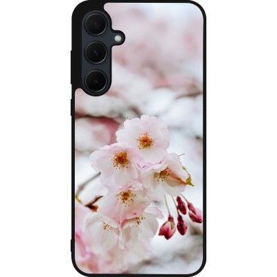 Samsung Galaxy A55 5G Case Hülle - Silikon schwarz Cherry tree Spring 2026