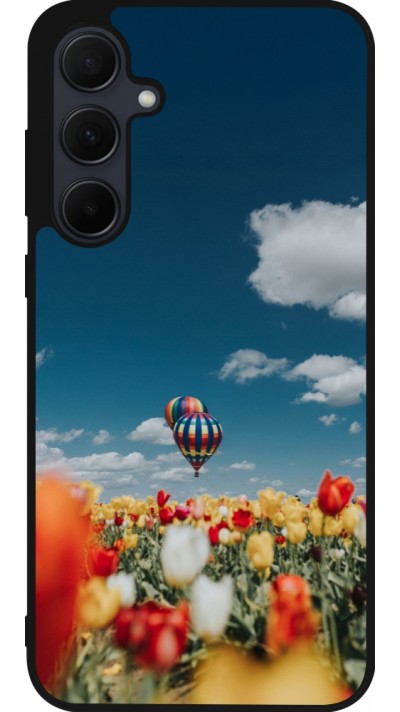 Samsung Galaxy A55 5G Case Hülle - Silikon schwarz Hot air balloon 2026