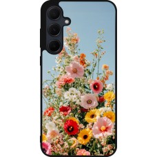 Samsung Galaxy A55 5G Case Hülle - Silikon schwarz Spring flowers 2026