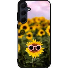 Samsung Galaxy A55 5G Case Hülle - Silikon schwarz Sunflower with glasses 2026