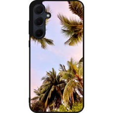Coque Samsung Galaxy A55 5G - Silicone rigide noir Summer 2023 palm tree vibe