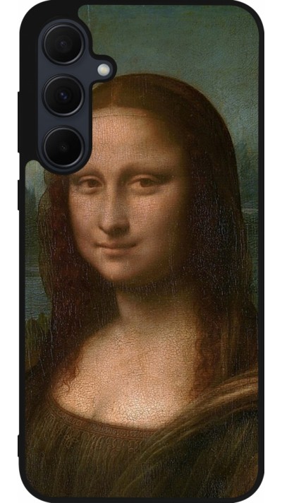 Samsung Galaxy A55 5G Case Hülle - Silikon schwarz Kunstbild - Mona Lisa - Leonardo de Vinci