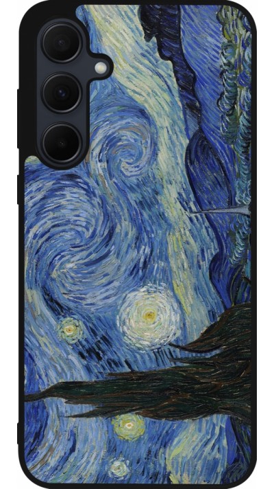 Samsung Galaxy A55 5G Case Hülle - Silikon schwarz Kunstbild - Sternennacht - Van Gogh