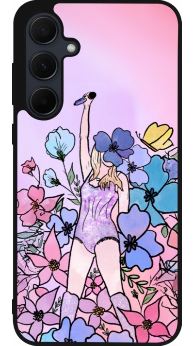 Samsung Galaxy A55 5G Case Hülle - Silikon schwarz Taylor Swift Sketch - Pink