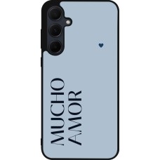 Samsung Galaxy A55 5G Case Hülle - Silikon schwarz Valentine 2024 mucho amor azul