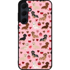 Samsung Galaxy A55 5G Case Hülle - Silikon schwarz Valentine 2024 puppy love