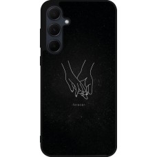 Samsung Galaxy A55 5G Case Hülle - Silikon schwarz Valentine 2023 hands forever