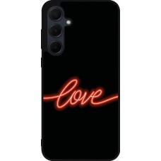 Samsung Galaxy A55 5G Case Hülle - Silikon schwarz Valentine 2023 neon love